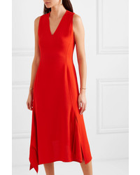 Victoria Beckham Asymmetric Crepe Midi Dress