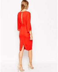 Asos Collection 70s Deep Plunge Belted Midi Dress