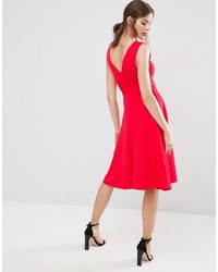 Asos Full Midi Dress With Lace Side Panel Detail