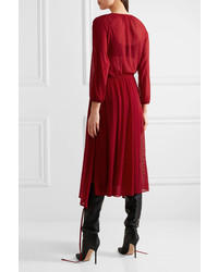 Vetements Stretch Jersey Midi Dress Red