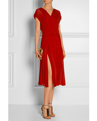 Donna Karan Wrap Effect Jersey Midi Dress New York