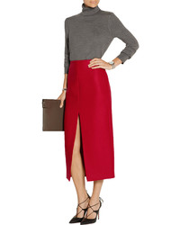 Carven Wool Blend Midi Skirt