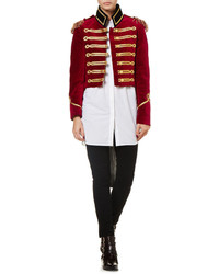 Pinky Laing Burgundy Velvet Military Tailcoat Jacket