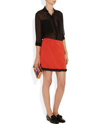 Moschino Cheap & Chic Moschino Cheap And Chic Chain Trimmed Jersey Mini Skirt