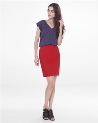 Express Red Zip Pocket Mini Skirt