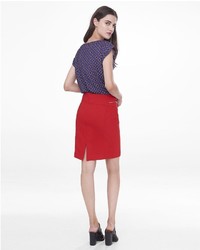 Express Red Zip Pocket Mini Skirt