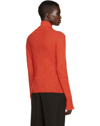 Cédric Charlier Red Mohair Turtleneck