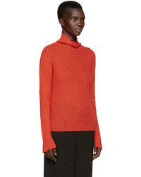 Cédric Charlier Red Mohair Turtleneck