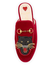 Gucci Princetown Velvet Angry Cat Mule