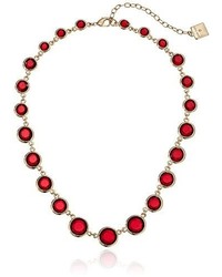 Anne Klein Beacon Gold Tone Red Siam Circular Collar Necklace
