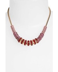 Anne Klein Beaded Collar Necklace Red Multi Gold