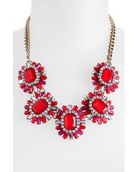 Cara Stone Frontal Necklace Berry Multi Gold