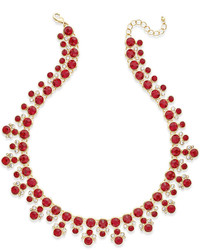Charter Club Gold Tone Red Stone And Crystal Accent Necklace
