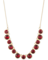 Nine West Gold Tone Red Stone Collar Necklace