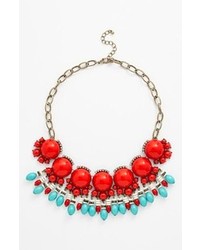 Leith Boho Beaded Statet Necklace Red