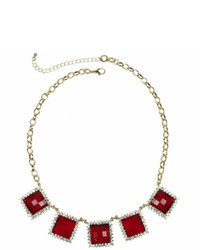 jcpenney Mixit Mixit Faceted Red Square Crystal Statet Necklace