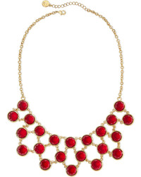 Liz Claiborne Red Stone Bib Necklace