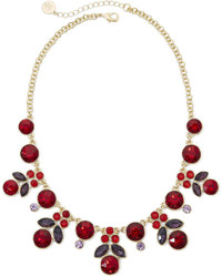 Liz Claiborne Red Stone Gold Tone Shower Statet Necklace