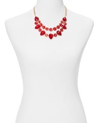 Two Row Faceted Faux Stone Necklace