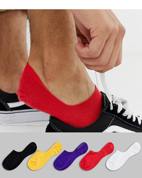 ASOS DESIGN Invisible Liner Socks In Retro Bright Colours 5 Pack