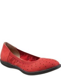 Red Nubuck Ballerina Shoes