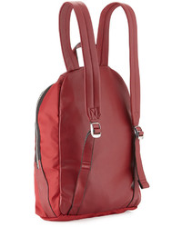 French Connection Piper Contrast Trim Nylon Backpack Red