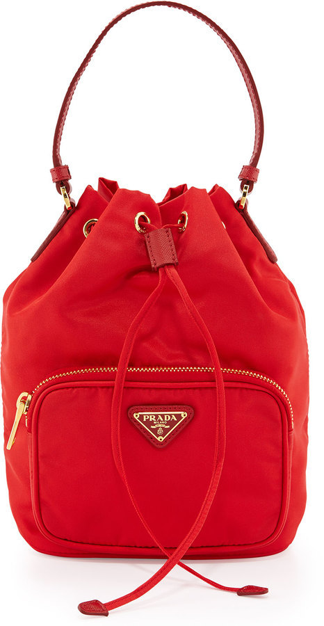 Prada Saffiano Cuir Bucket Bag - Blue Bucket Bags, Handbags - PRA869781 |  The RealReal
