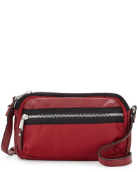 French Connection Piper Faux Leather Trim Crossbody Bag Red