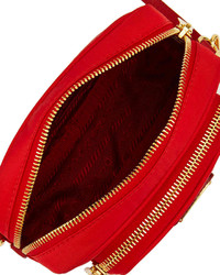 Prada Tessuto Small Pocket Crossbody Bag Red