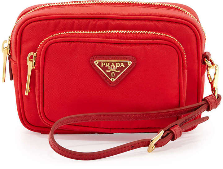 prada tessuto small pocket crossbody bag