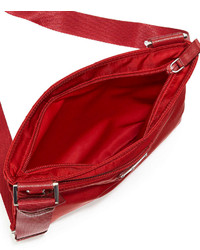 Prada Vela Flat Crossbody Bag Red