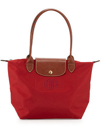 Longchamp Le Pliage Medium Monogram Shoulder Tote Bag Deep Red