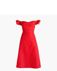 J.Crew Petite Off The Shoulder Strapless Dress With Ties In Faille
