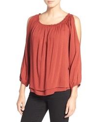 Sanctuary Chantel Slit Sleeve Off The Shoulder Tiered Top