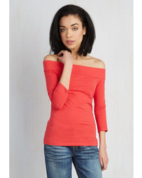 East Concept Fashion Ltd Cafe Parfait Top In Red 34 Sleeves