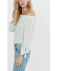 Express Off The Shoulder Tie Sleeve Blouse