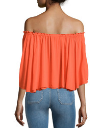 On The Road Espana Off The Shoulder Top Fire Red