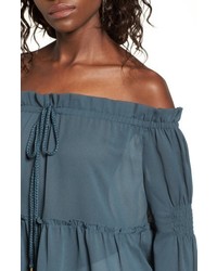 Sun & Shadow Tiered Off The Shoulder Blouse