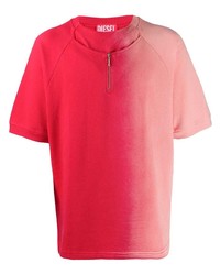 Diesel Red Tag Half Zip Gradient T Shirt