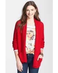 Cotton Emporium Open Front Cardigan Red Tamale Small