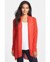Eileen Fisher Drape Front Cardigan Red Lory Petite P