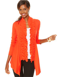 INC International Concepts Ruffled Open Front Cardigan