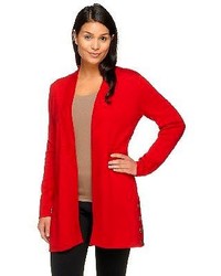 Susan Graver Weekend Cotton Acrylic Open Front Cardigan