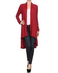 Red Open Cardigan