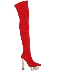 how to wear red over the knee boots