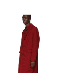 Valentino Red Plisse Coat