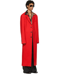 LU'U DAN Red Straight Slim Coat