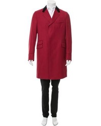 Gucci Velvet Trimmed Wool Overcoat W Tags