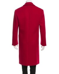 Versace Wool Notch Lapel Overcoat