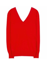 Victoria Beckham Double V Neck Wool Sweater